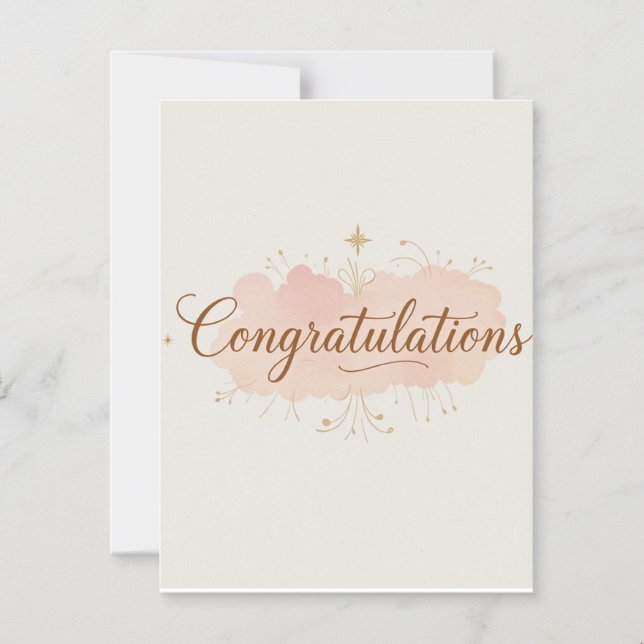 Convite Congratulations Card – Simple & Elegant Greeting  (Frente)