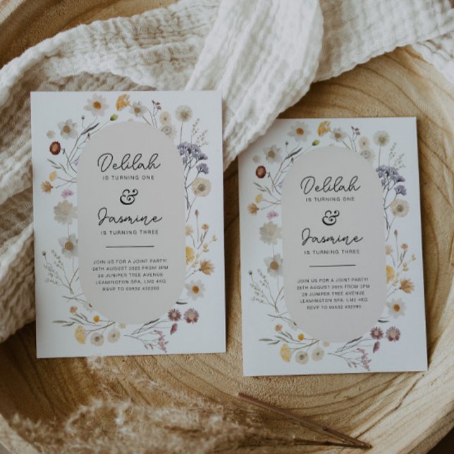 Convite Conjunta de Aniversário de Flor Selvagem (Criador carregado)