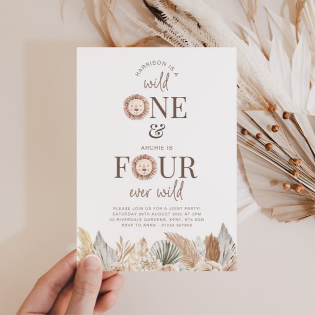 Convite Conjunto Wild One e Four Ever Wild (Criador carregado)