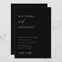 Convite Contemporâneo De Casamento Chic