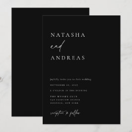 Convite Contemporâneo De Casamento Chic