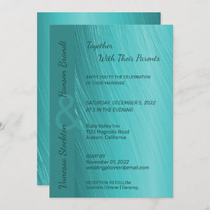 Convite Contemporâneo De Casamento Teal