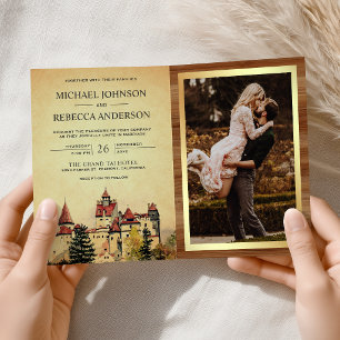 Convite Conto de Fadas Código QR Casamento Conto de Fadas