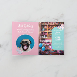Convite Convidado de aniversário de brincadeira, Unicorn L