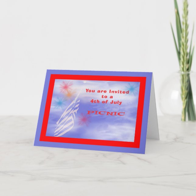 Convite Convite, 4 de julho Picnic (Frente)