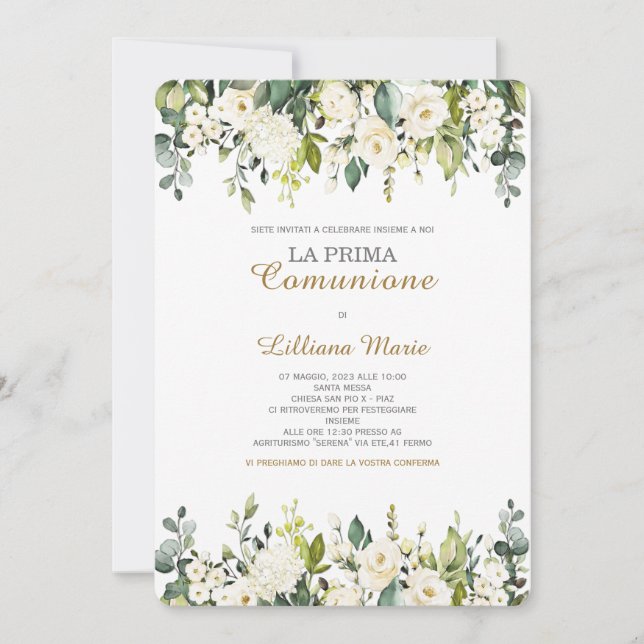 Convite Convite Comunión Niña (Frente)