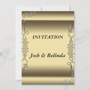 Convite convite de casamento dourado