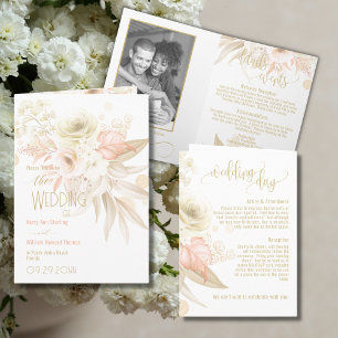 Convite Convocação de Casamento de Cores Neutrais