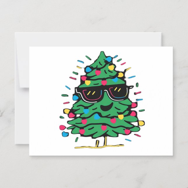 Convite Cool Christmas Tree Classic (Frente)