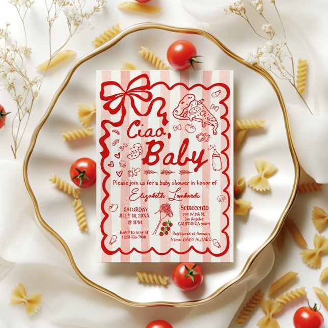 Convite Coquette Ciao Baby Tema Italiano (Criador carregado)