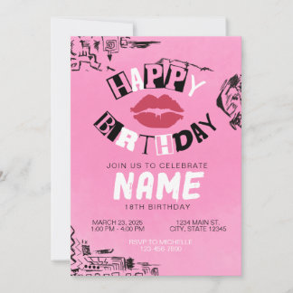Convite Cor-de-Rosa de Aniversário do Mean Girls