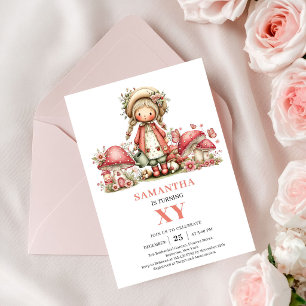 Convite Cor-de-Rosa Desbotado para 7º Aniversário