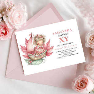 Convite Cor-de-rosa Desbotado para Aniversário de 
