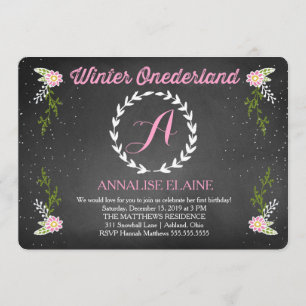 Convite cor-de-rosa do aniversário de Onderland d