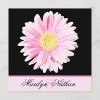 Convite cor-de-rosa do casamento do Gerbera