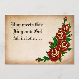 Convite cor-de-rosa do casamento do tatuagem