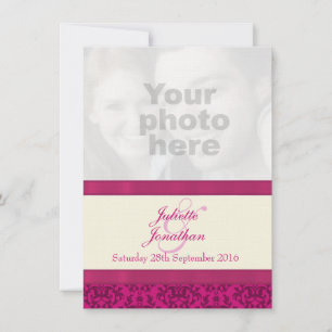 Convite cor-de-rosa do damasco & de creme escuro