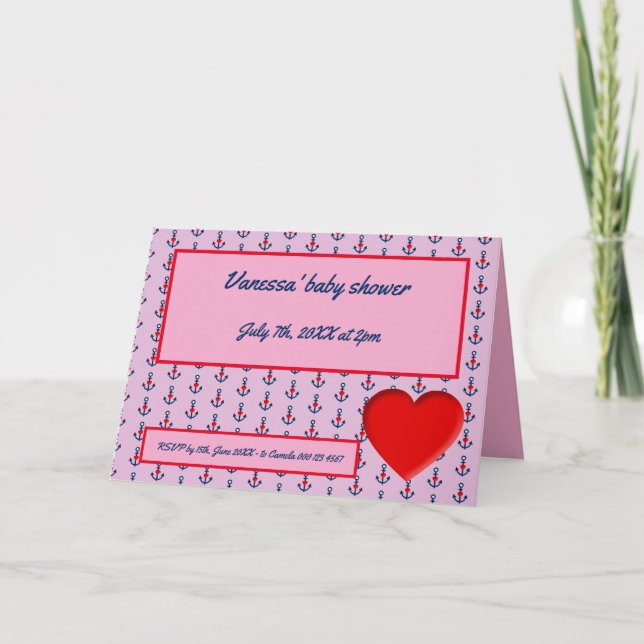 convite cor-de-rosa do marinheiro (Frente)