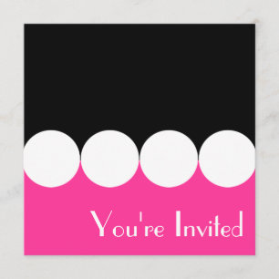 Convite cor-de-rosa e preto do aniversário