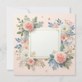 Convite Cor-de-Rosa Floral para Salvar a Data