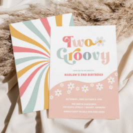 Convite Cor-de-rosa para dois segundos aniversário