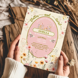 Convite cor-de-rosa para garotas da Fada de Fada F