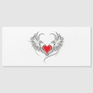 Convite Coração Anjo Vermelho com asas
