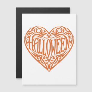 Convite Coração de Halloween, Coração Laranja, Feriado