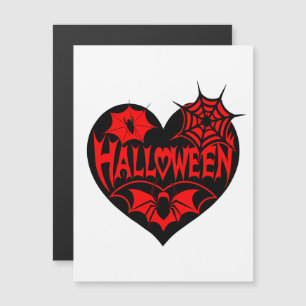 Convite Coração Halloween, Forma de Coração Negro, Aranha 