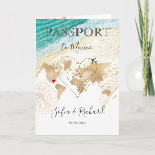 Convite Coração Mundial do Passaporte de Destino do México