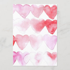Convite Corações Aquarela Rosa e Vermelho