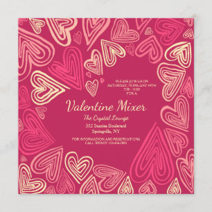 Convite Corações de São Valentim