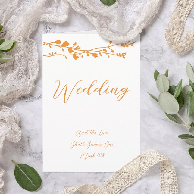 Convite Coral Wildflower Christian 2 é melhor casamento (Criador carregado)