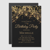 Corda Dourada Negra Ilumina Aniversário das Mulher