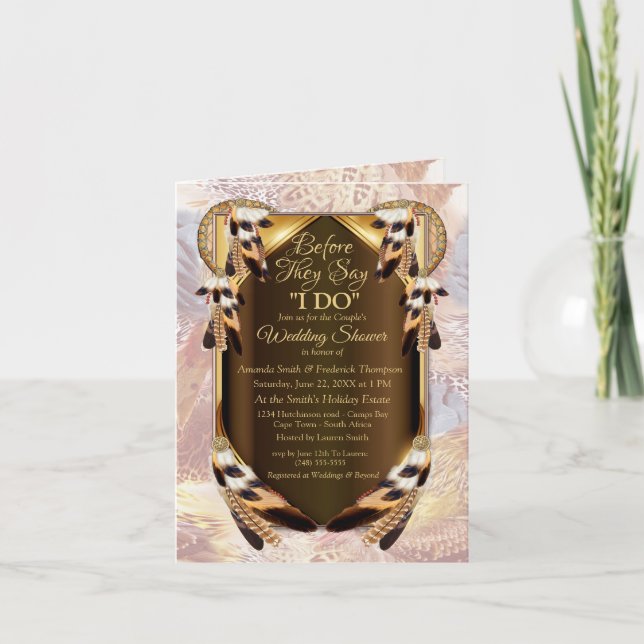 Convite Cornflower Blues no Chá de Casal de Aquarela (Frente)