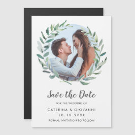 Convite Coroa de Verdura Rústica Foto Casamento Salve a Da