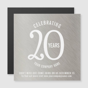 Convite corporação de 20 aniversário salve a data platinum