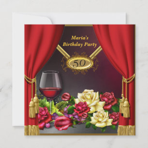 Convite Cortina Vermelha Convite