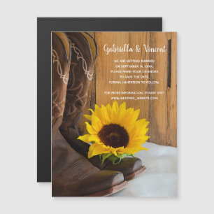 Convite Country Sunflower Western Weding Save the Date