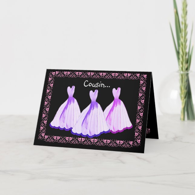 Convite COUSIN - Brancesmaid Invitation PURPBOS (Frente)