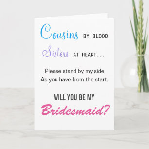 Convite Cousins by blood, Sisters at heart - bridesmaid