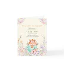 Cozy Fox Forest Magical Floral Birthday Invitation