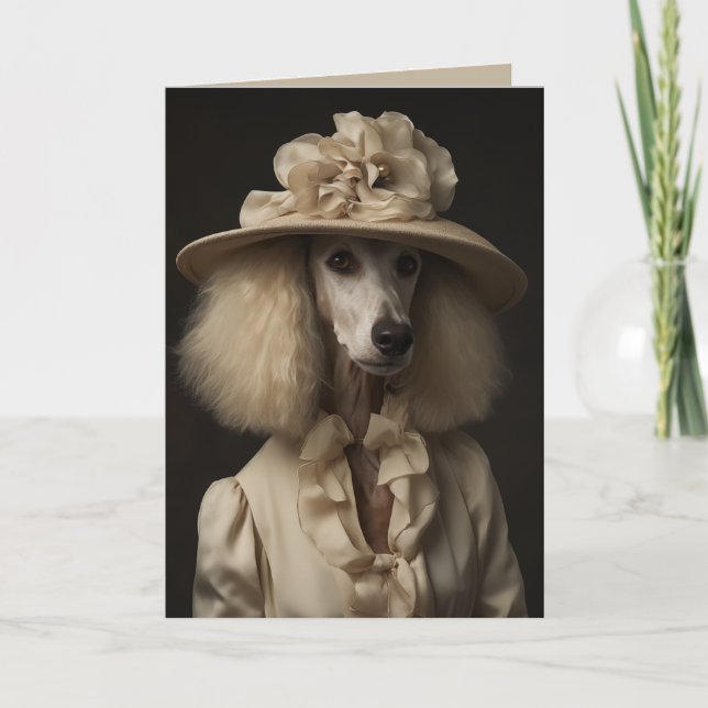 Convite Cream Poodle Flower Hat (Frente)
