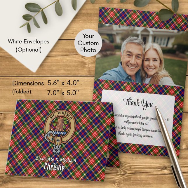 Convite Crestão do Clã Christie sobre Tartan (Criador carregado)
