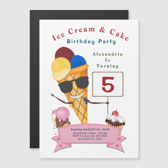 Convite Crianças Festa de aniversário Divertidas (Frente/Verso)