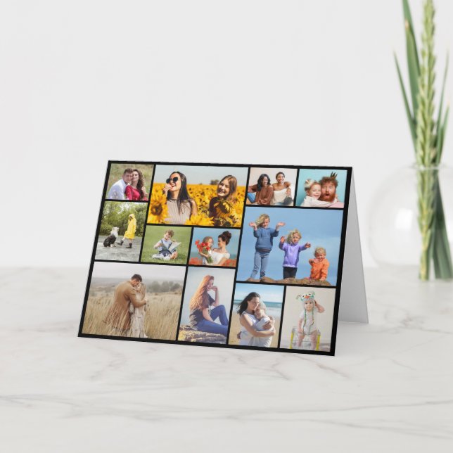 Convite Crie Sua Própria Colagem de 12 Fotos (Frente)