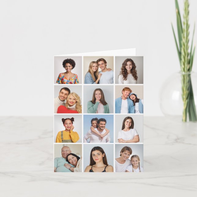 Convite Crie Sua Própria Colagem De Fotos 12 (Frente)