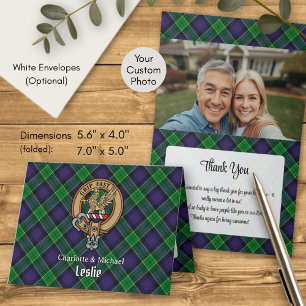 Convite Crista da Clan Leslie sobre Tartan de Caça