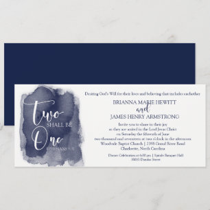 Convite cristão do casamento - marinho da aguarel