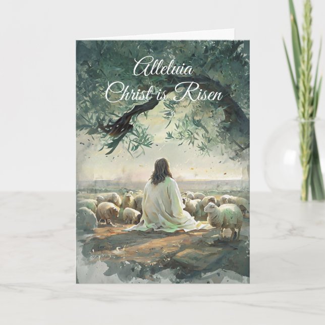 Convite Cristo Ressuscitou Vintage Páscoa Cristão Religios (Frente)